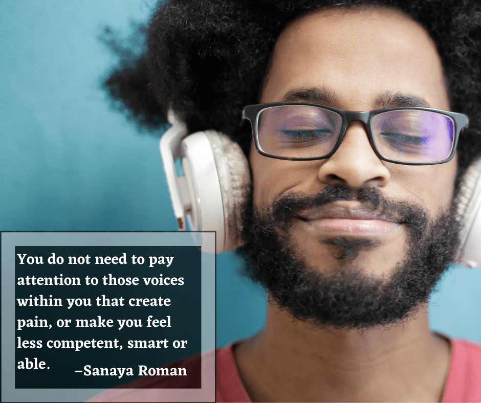 The tenth quote appears on top of a photo of a man with eyes closed listening to music and smiling slightly.