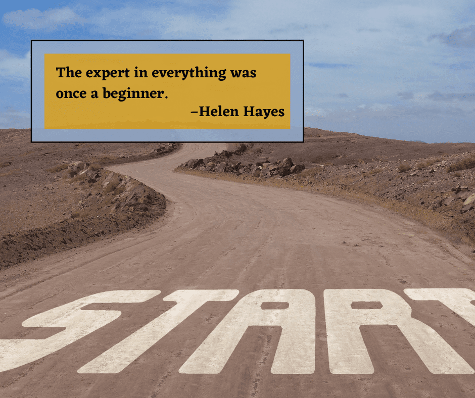 The seventh of the motivational quotes for student success appears over the picture of a road running through the desert with the word 'start' painted on it.