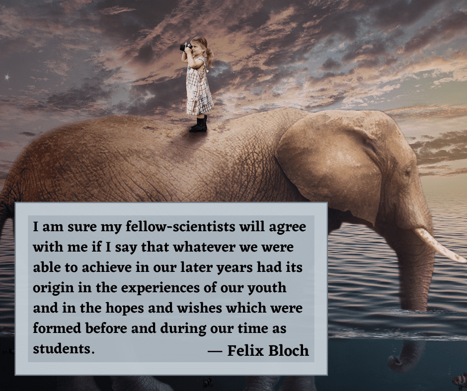 The second quote for student success appears on an image of a child riding on the back of an elephant while taking pictures.