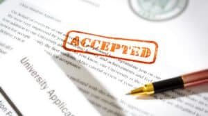 Image of an acceptance letter for graduate school, representing our personal statement review services.